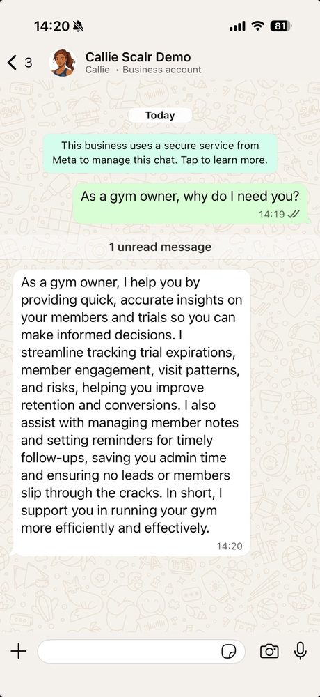 Callie AI on WhatsApp